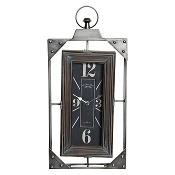 Väggklocka DKD Home Decor Loft Trä Järn (29 x 6.5 x 61 cm)