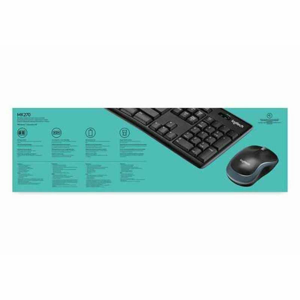 Mus & Tangentbord Logitech LGT-MK270-US Svart QWERTY Qwerty US - 2