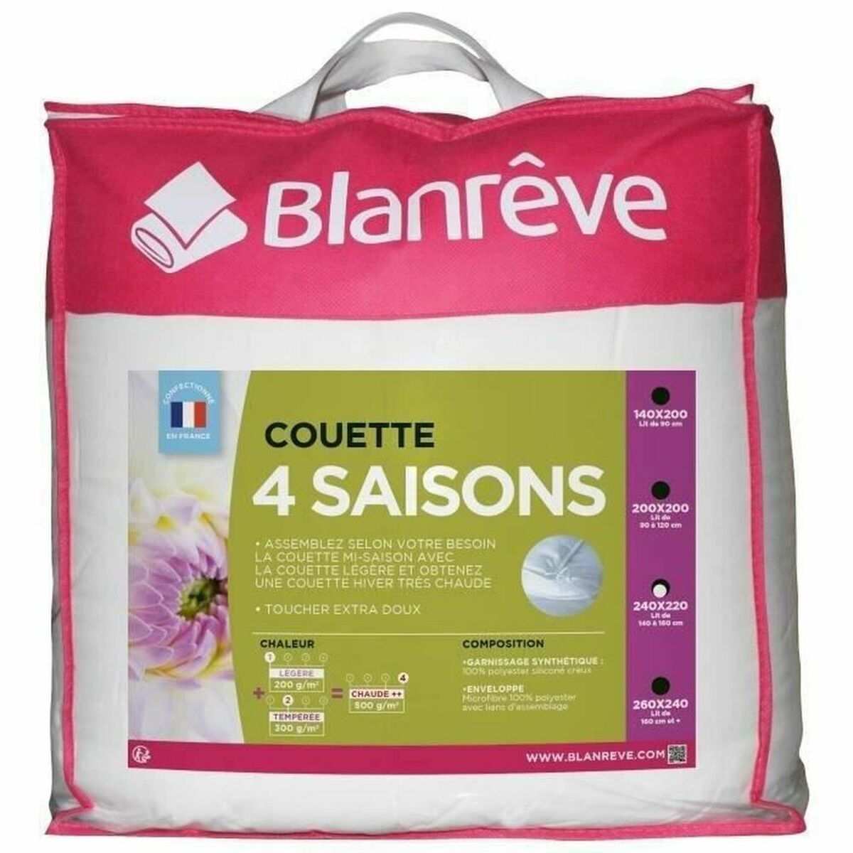 Täcke Blanreve 4 season Vit 220 x 240 cm 300 g/m² - 3