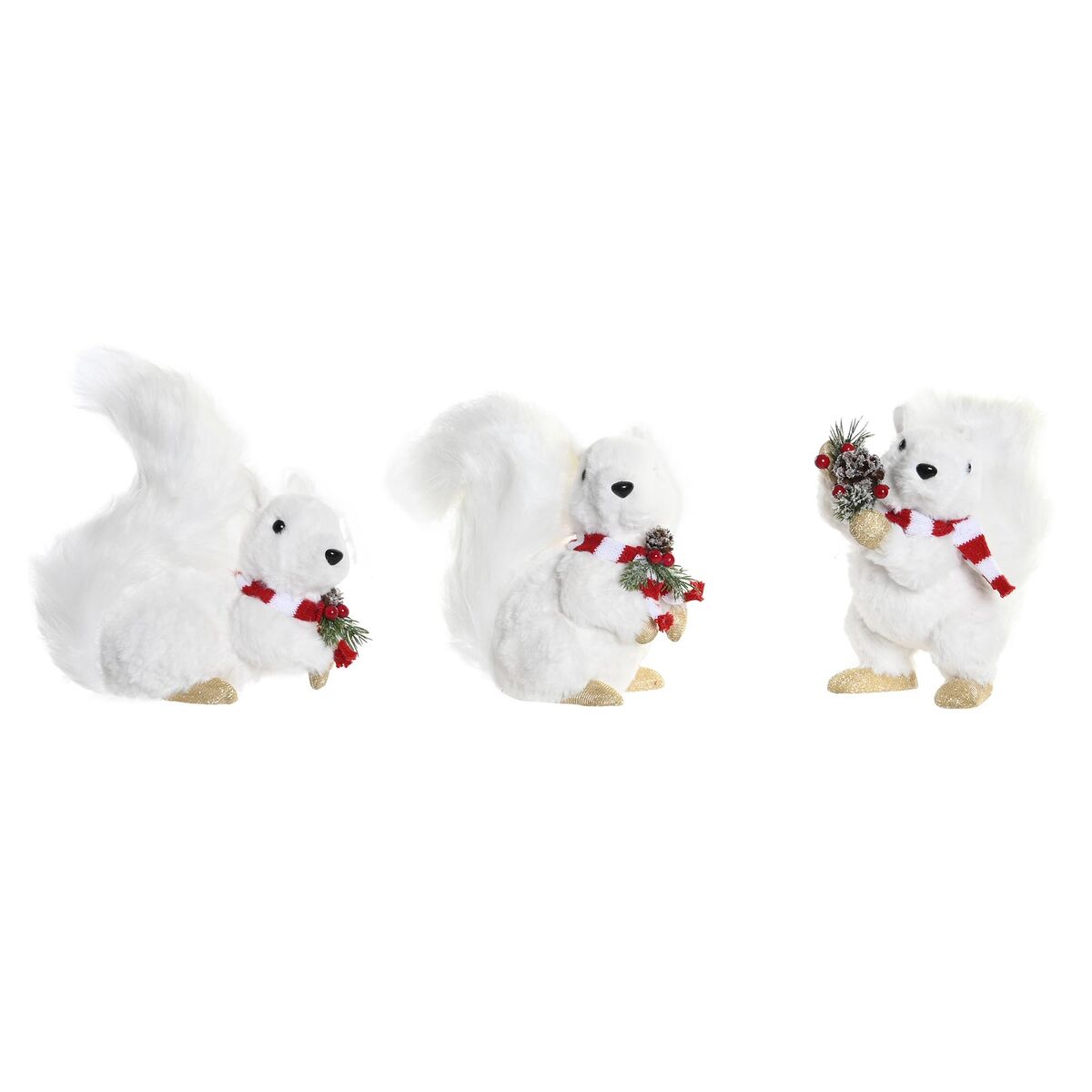 Julgranskula DKD Home Decor Polyester Ekorre (3) (23 x 12 x 23 cm) (3 antal)