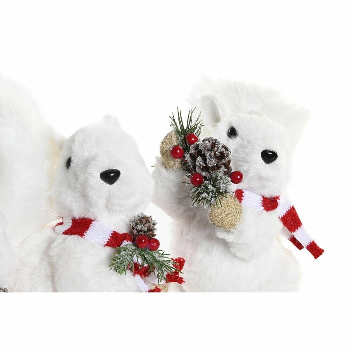 Julgranskula DKD Home Decor Polyester Ekorre (3) (23 x 12 x 23 cm) (3 antal) - 3