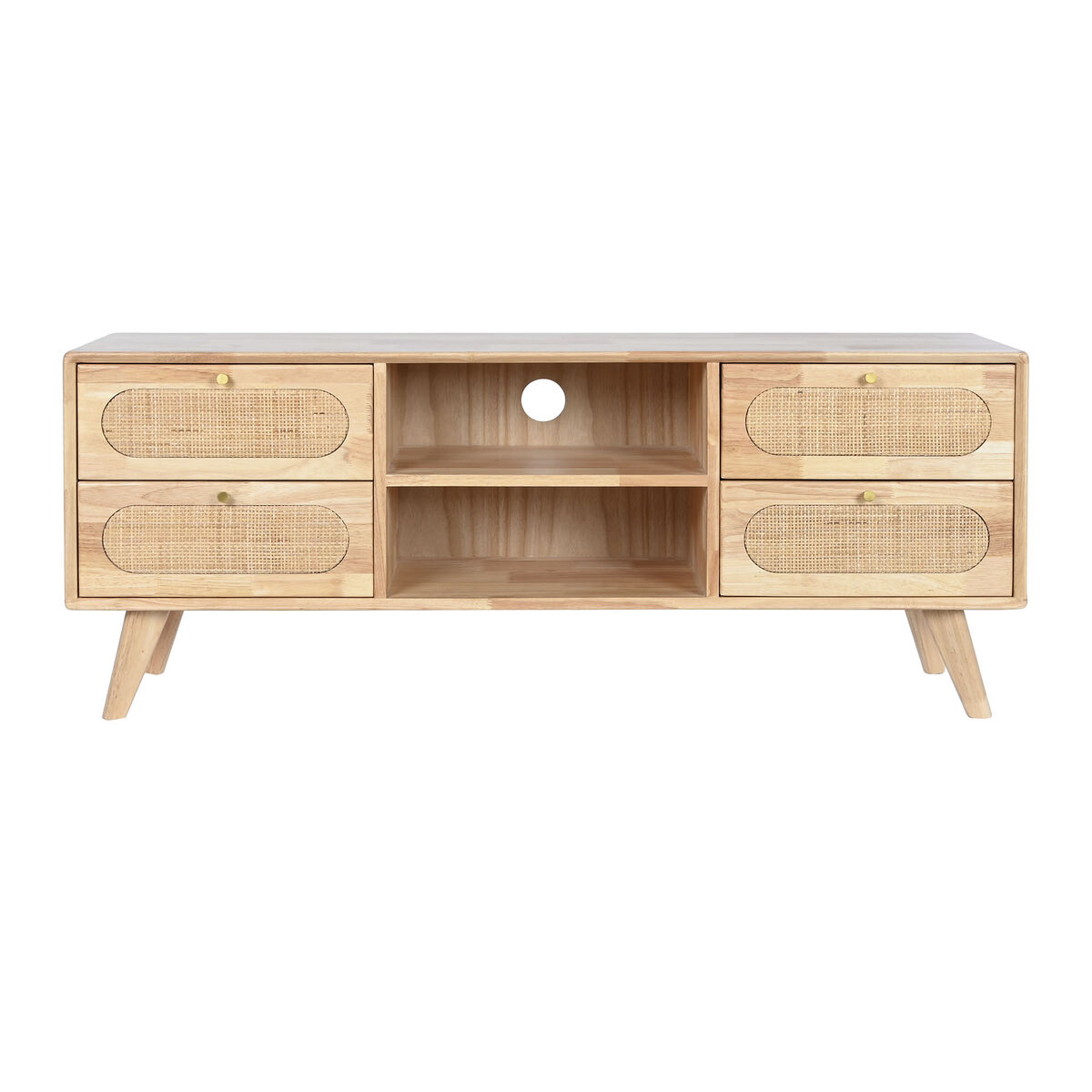 TV-möbler DKD Home Decor Naturell Metall Gummiträ 120 x 30 x 48 cm - 3