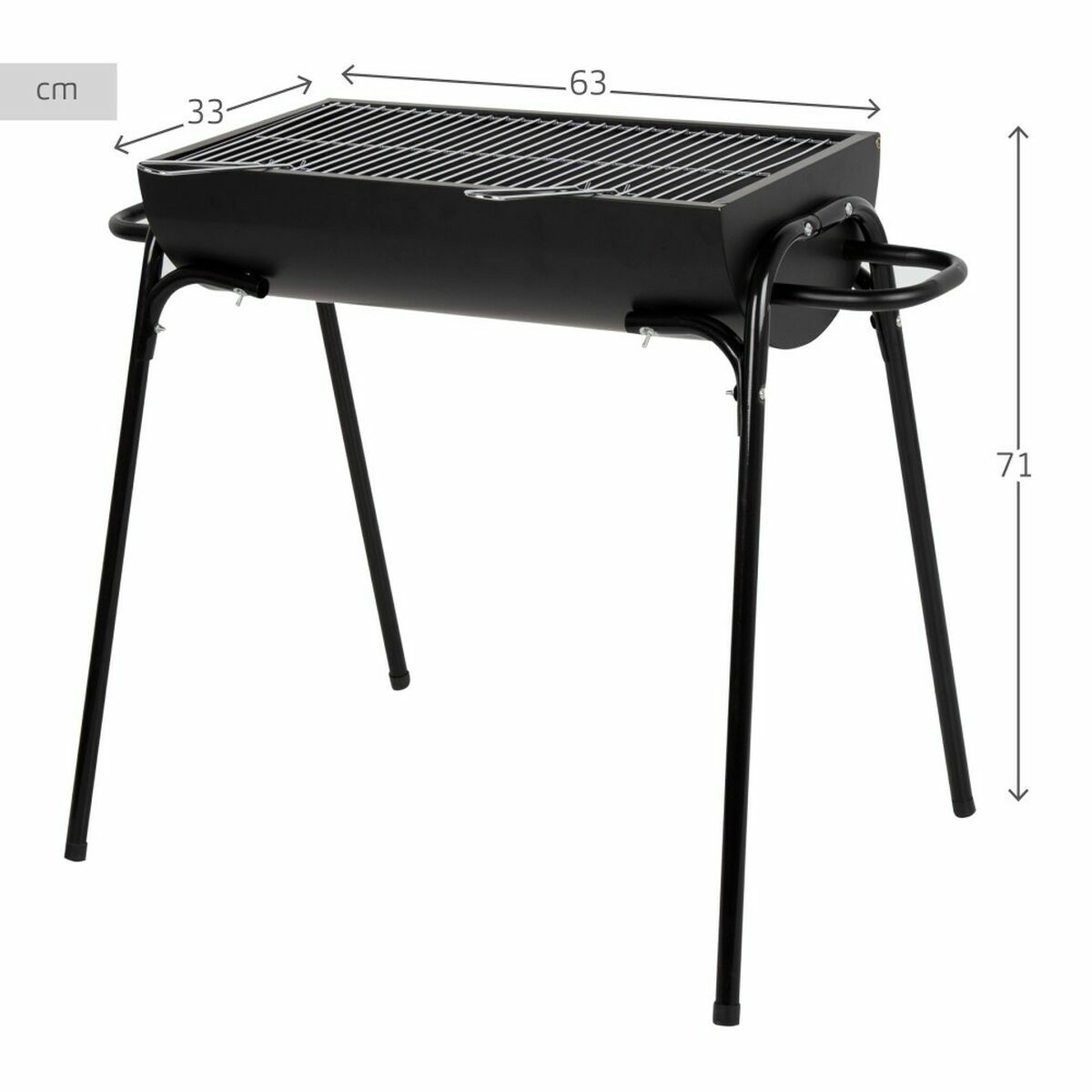 Kolgrill med ben Aktive 91 x 33 x 71 cm - 4