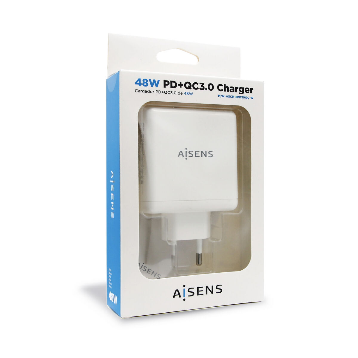 USB-laddare och vägg Aisens ASCH-2PD30QC-W Vit 48 W USB-C (1 antal) - 2