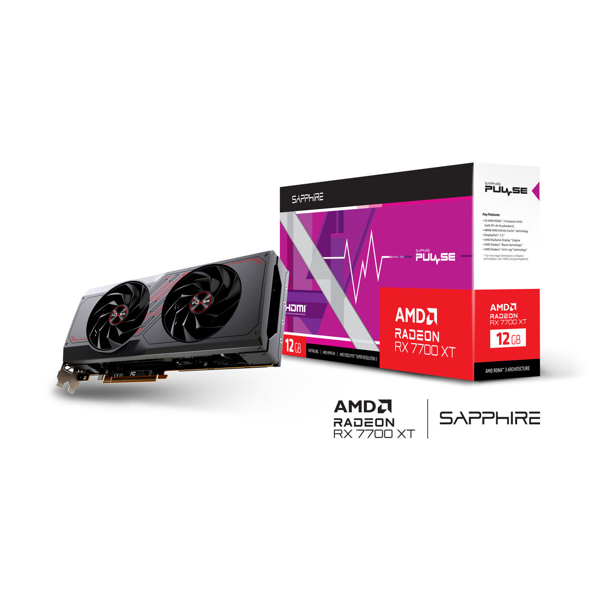Grafikkort Sapphire 11335-04-20G AMD RADEON RX 7700 XT GDDR6 12 GB - 7