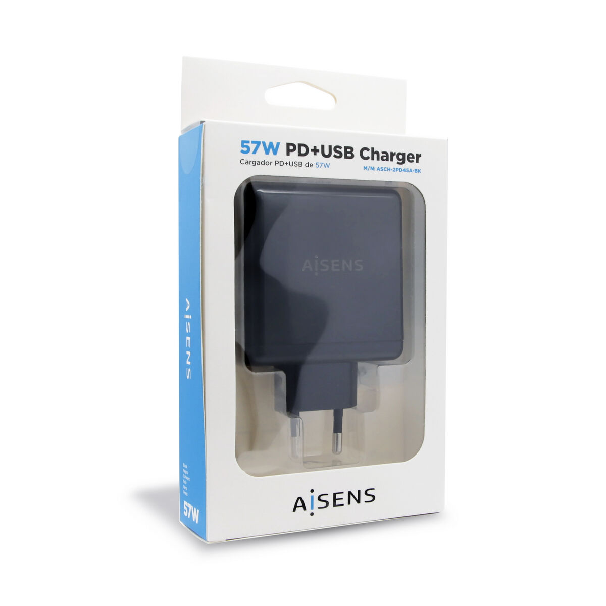 USB-laddare och vägg Aisens ASCH-2PD45A-BK 57 W Svart USB-C - 3
