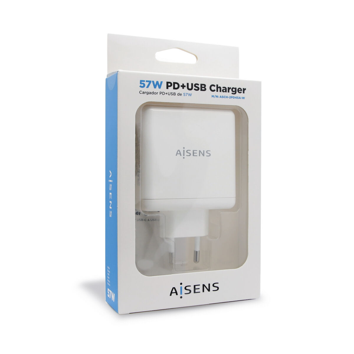 USB-laddare och vägg Aisens ASCH-2PD45A-W Vit 57 W USB-C (1 antal) - 3