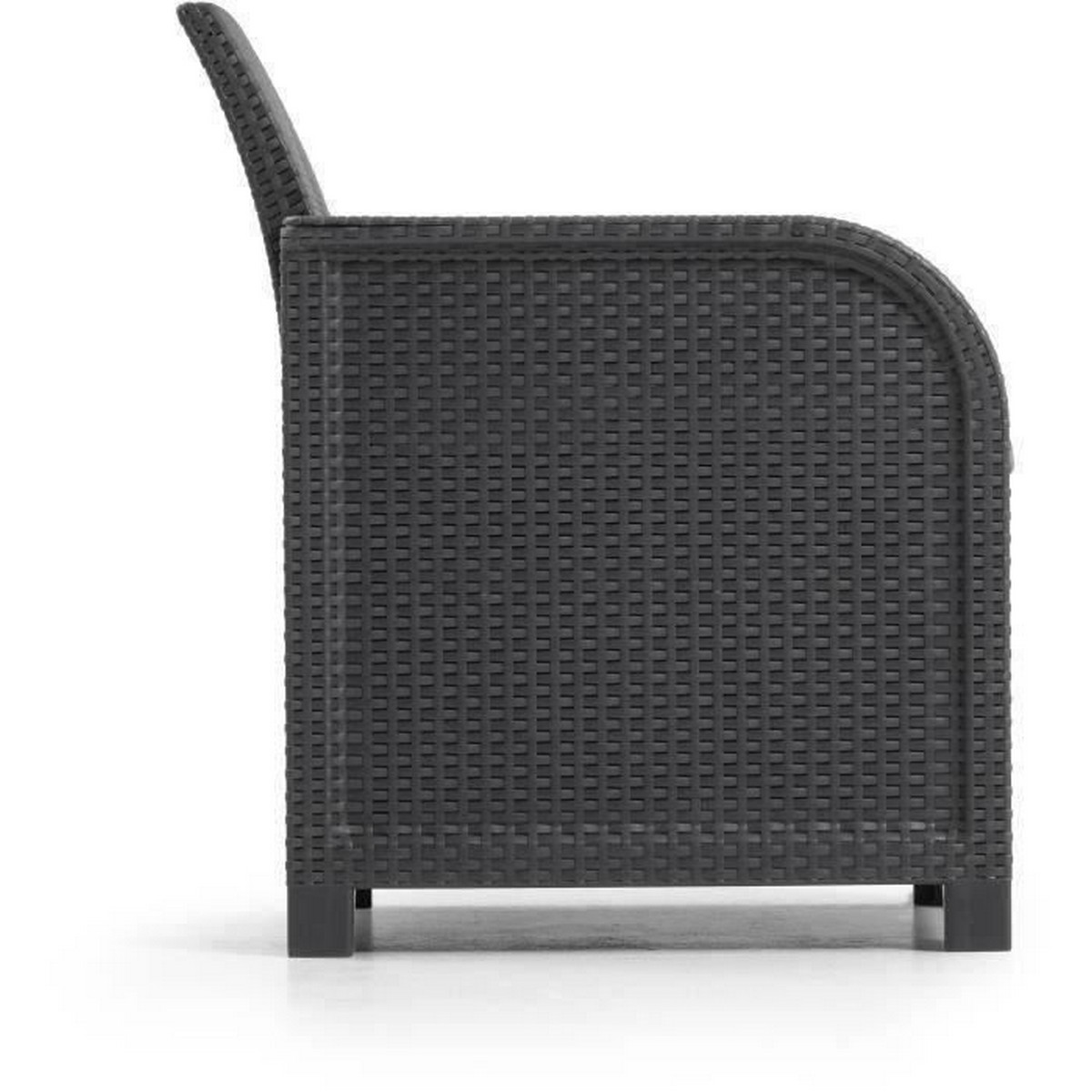 Trädgårdssoffa Allibert by KETER San Remo syntetisk rattan Mörkgrå PP (65 x 63 x 74 cm) - 3