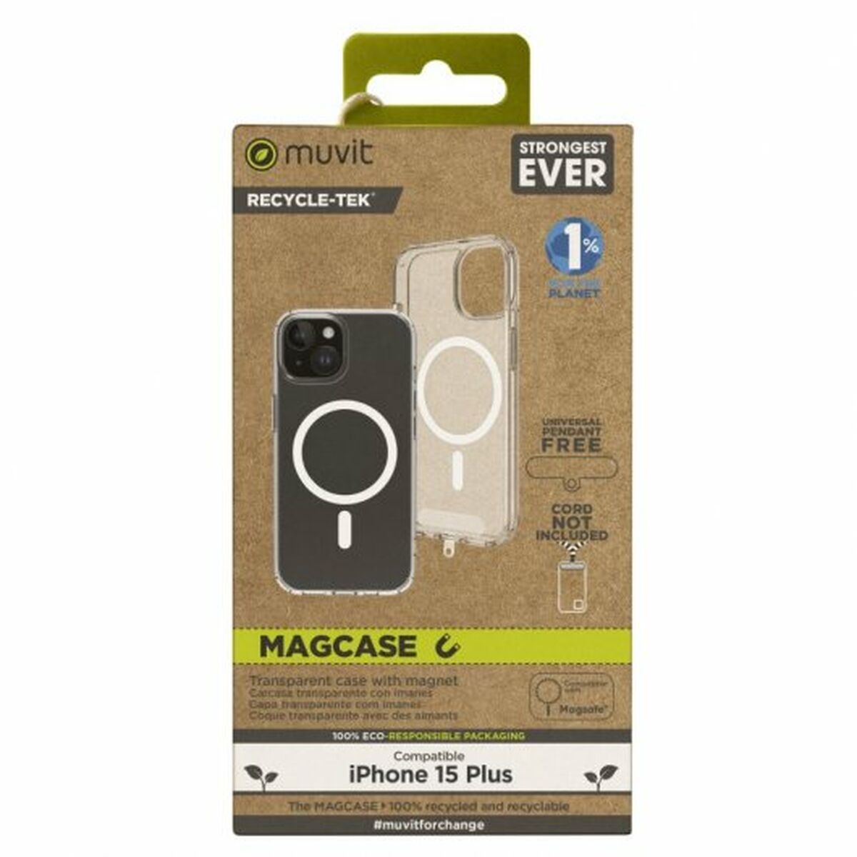 Mobilfodral Muvit iPhone 15 Plus Transparent Apple - 6