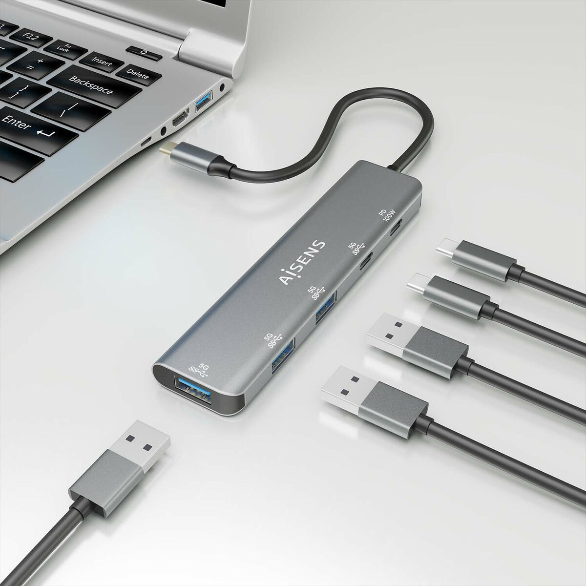 USB-HUB Aisens A109-0857 Grå Multicolour (1 antal) - 4