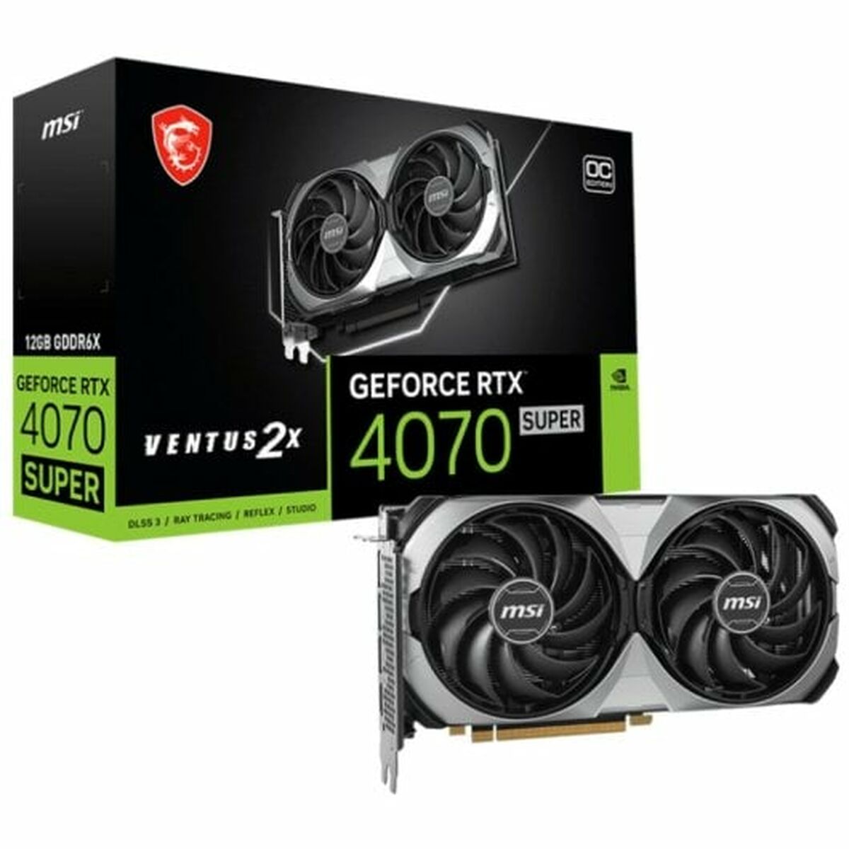 Grafikkort MSI RTX 4070 SUPER 12G VENTUS 2X OC RTX 4070 SUPER 12 GB GDDR6X - 2