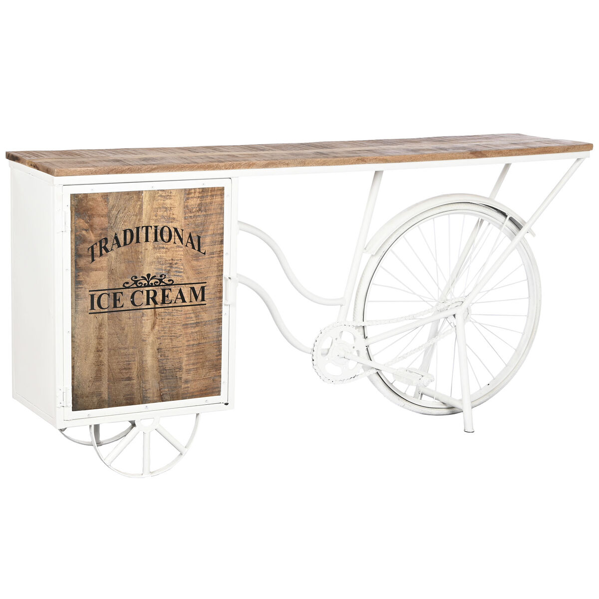 Console DKD Home Decor Vit Brun Metall 165 x 35,5 x 83,8 cm - 3