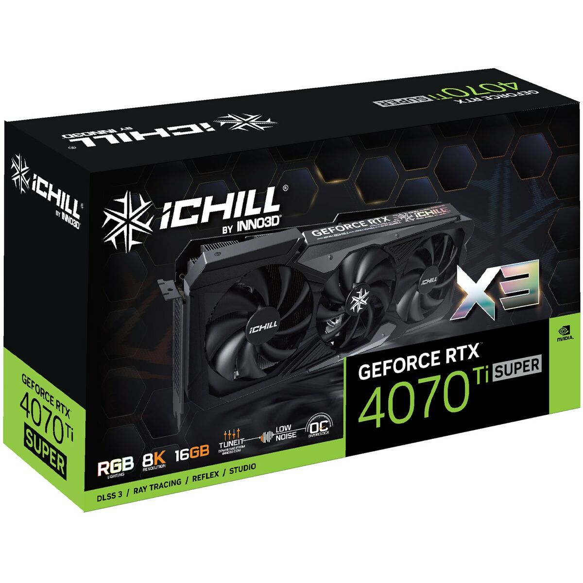 Grafikkort INNO3D C407TS3-166XX-186148H GeForce RTX 4070 Ti 16 GB GDDR6X - 3