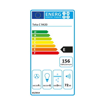 Konventionell fläkt Teka 90 cm 375 m3/h 72 dB 316W Grå Stål