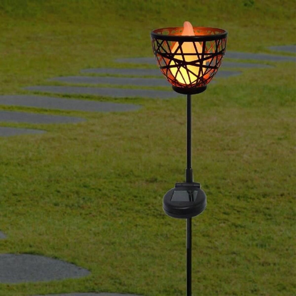 Solcellsdriven trädgårdspinne Lumisky Grå Metall - 2