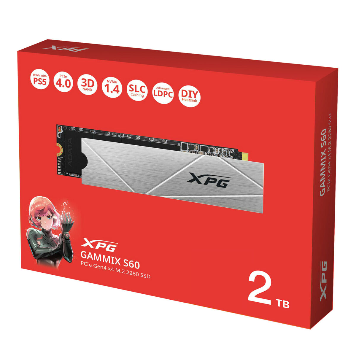 Hårddisk Adata AGAMMIXS60-2T-CS 2 TB SSD - 2