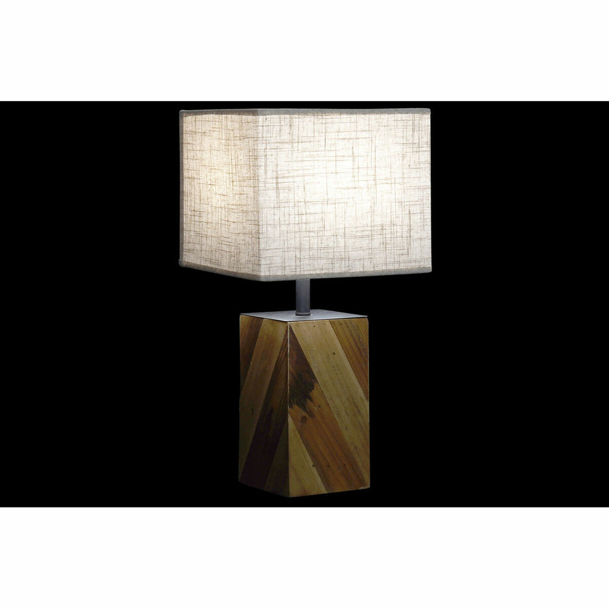 Bordslampa DKD Home Decor 25,5 x 25,05 x 52 cm Gran Naturell Beige Metall Kräm 220 V 60 W 25 x 25 x 21 cm (2 antal) - 2