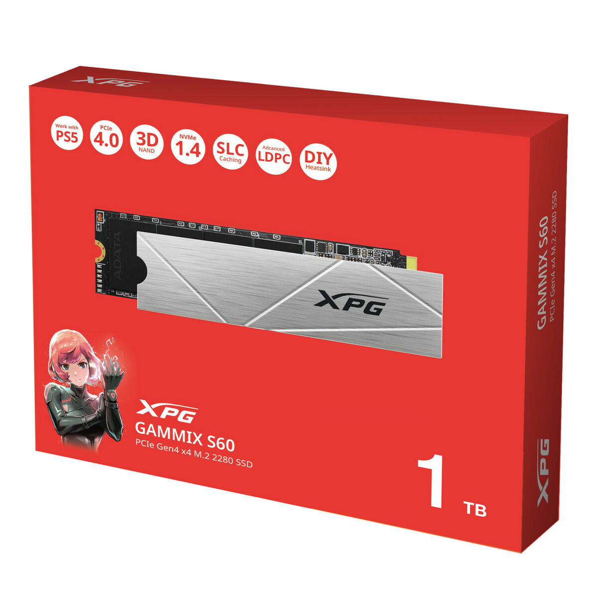 Hårddisk Adata AGAMMIXS60-1T-CS 1 TB SSD - 2