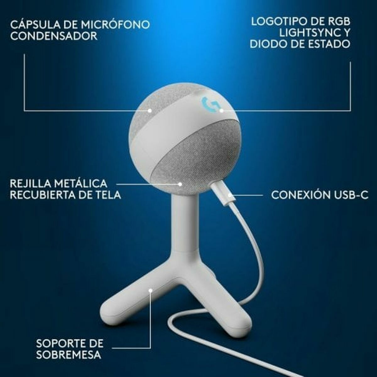USB-kabel Logitech 988-000558 Vit 2 m - 5