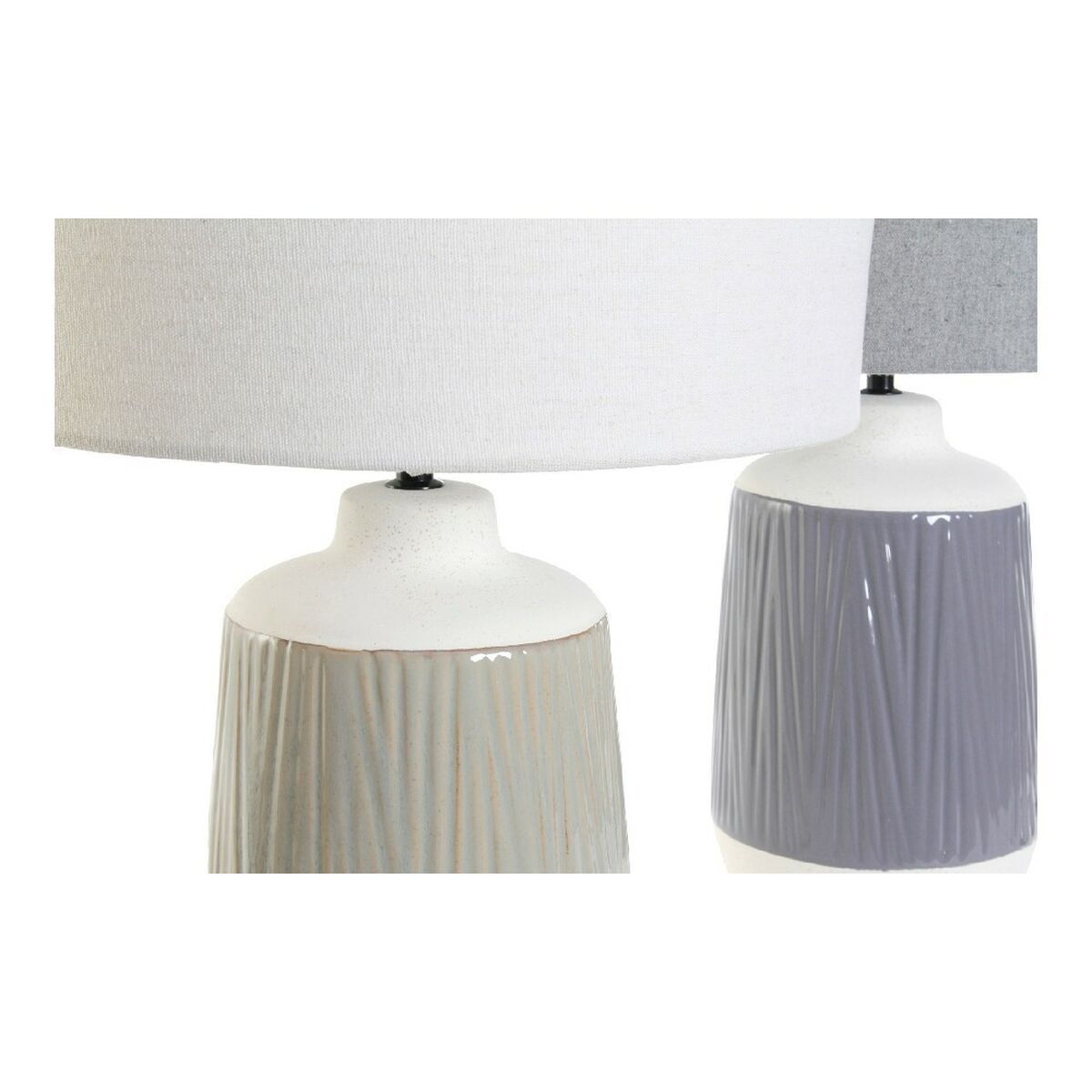 Bordslampa DKD Home Decor Polyester Porslin 220 V 40 W (2 pcs) (35 x 35 x 53 cm) - 2