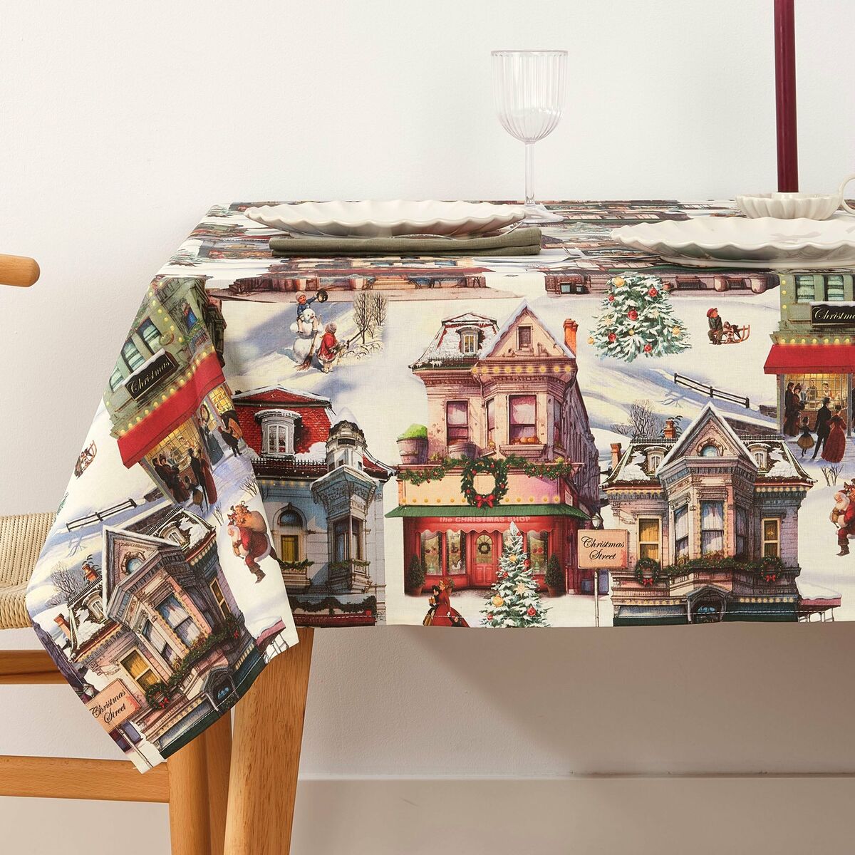 Fläckresistent bordsduk i harts Belum Christmas City Multicolour 300 x 150 cm - 2