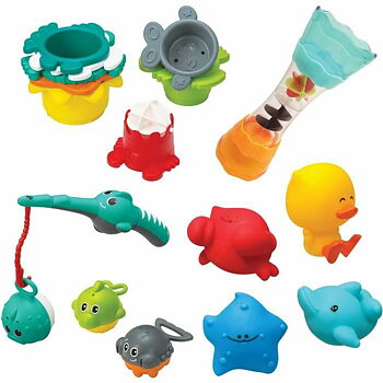 Set med badleksaker Infantino Bath Set 17 Delar vatten