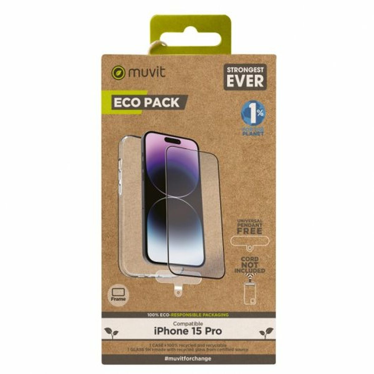 Mobilfodral Muvit iPhone 15 Pro Transparent Apple - 3