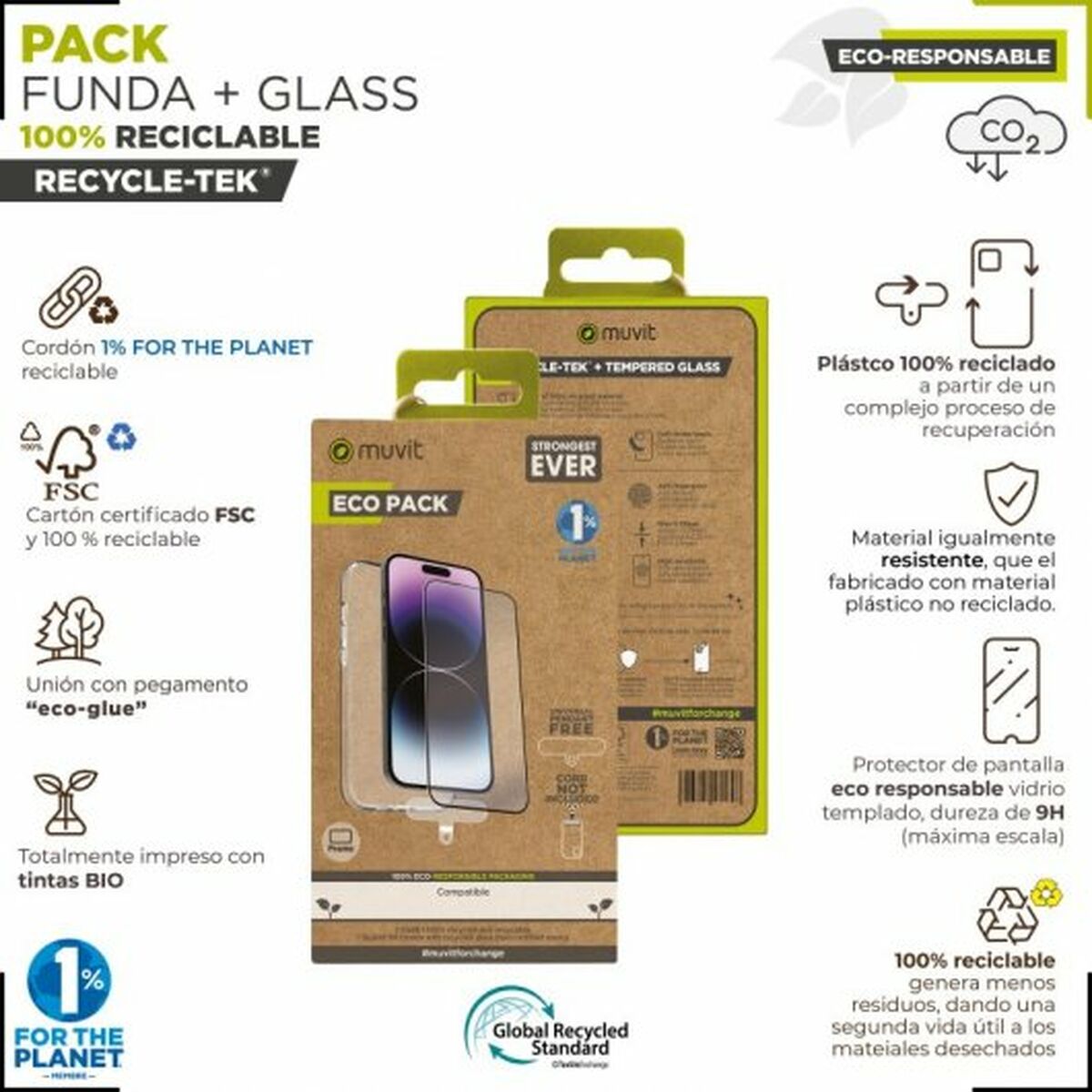Mobilfodral Muvit iPhone 15 Pro Transparent Apple - 2