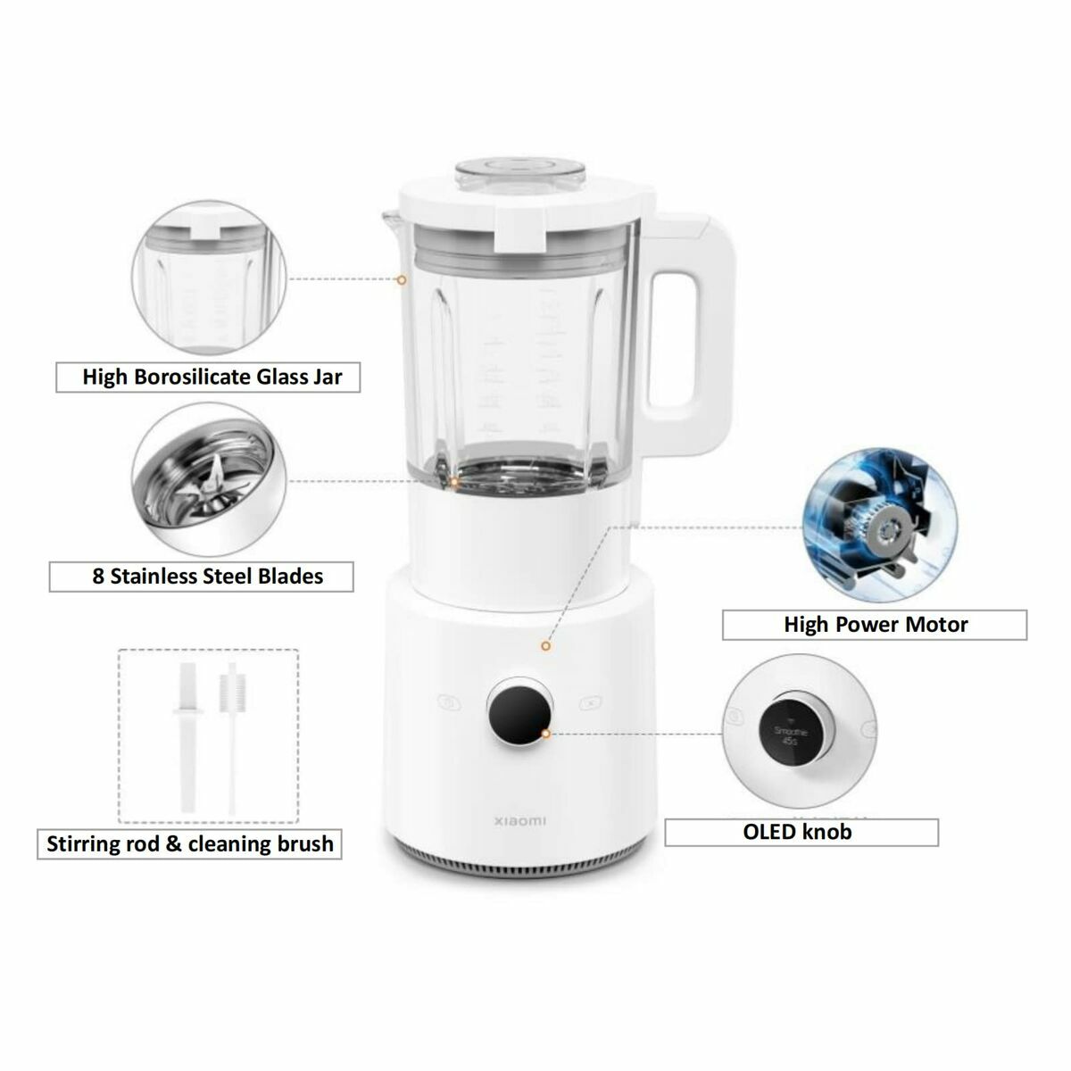Glasmixer Xiaomi BHR5960EU 1000 W Vit 1,6 L - 4