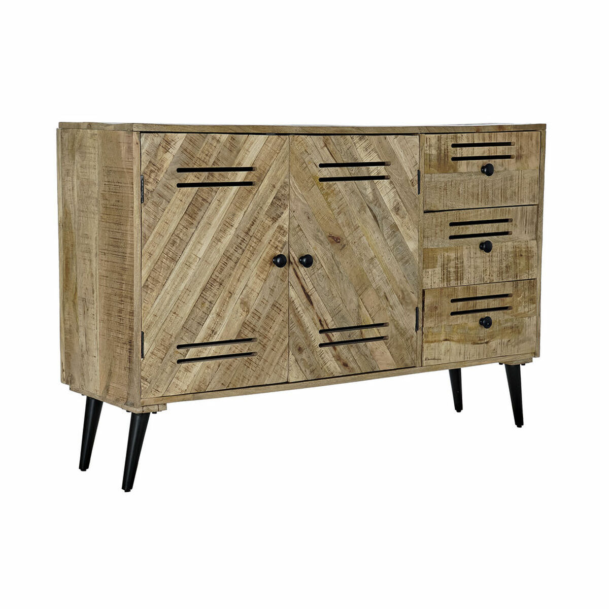 Skänk DKD Home Decor   Svart Metall Mangoträ 140 x 40 x 93 cm - 9