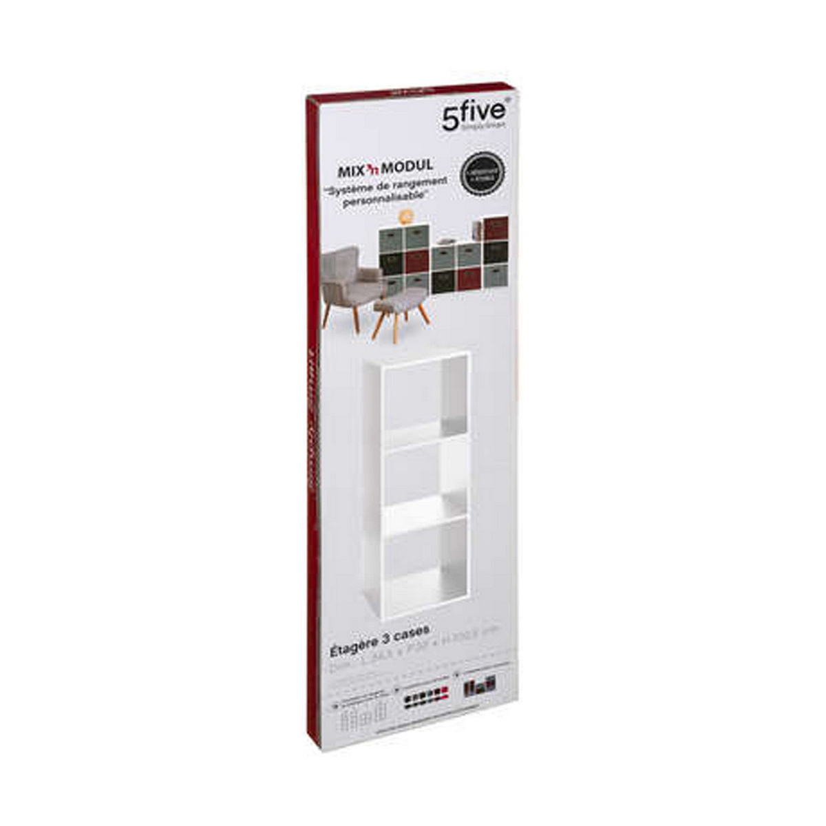 Bokhylla 5five Simply Smart Vit Trä 34,4 x 32 x 100,5 cm - 2