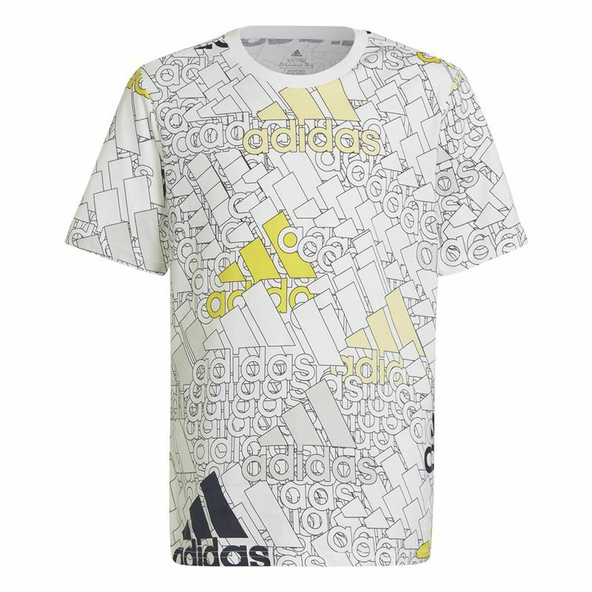 Barn T-shirt med kortärm Adidas Brand Love  Vit - 3