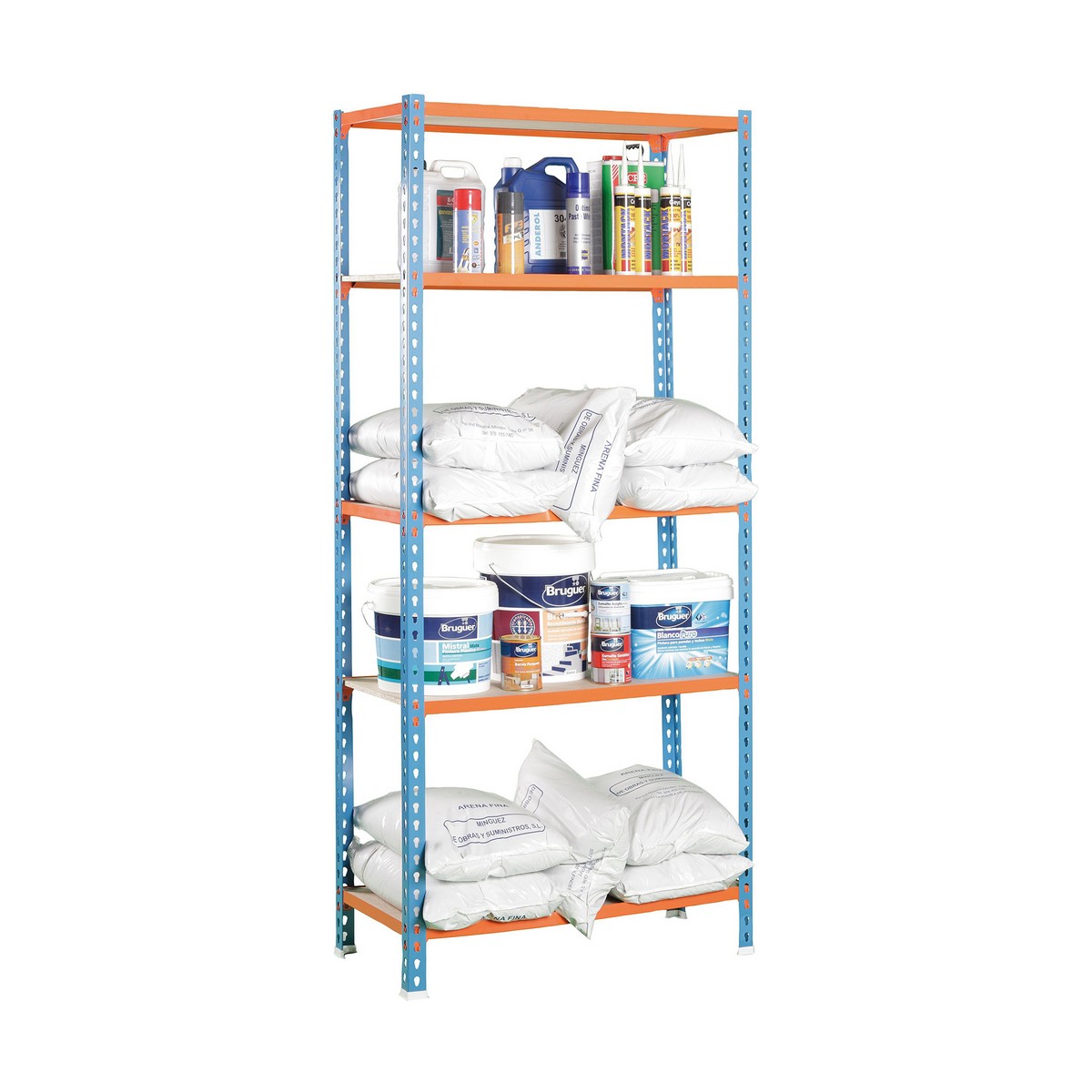 Bokhylla Simon Rack Maderclick 5/400 750 kg Metall 5 Hyllor spånskiva (180 x 90 x 40 cm) - 4