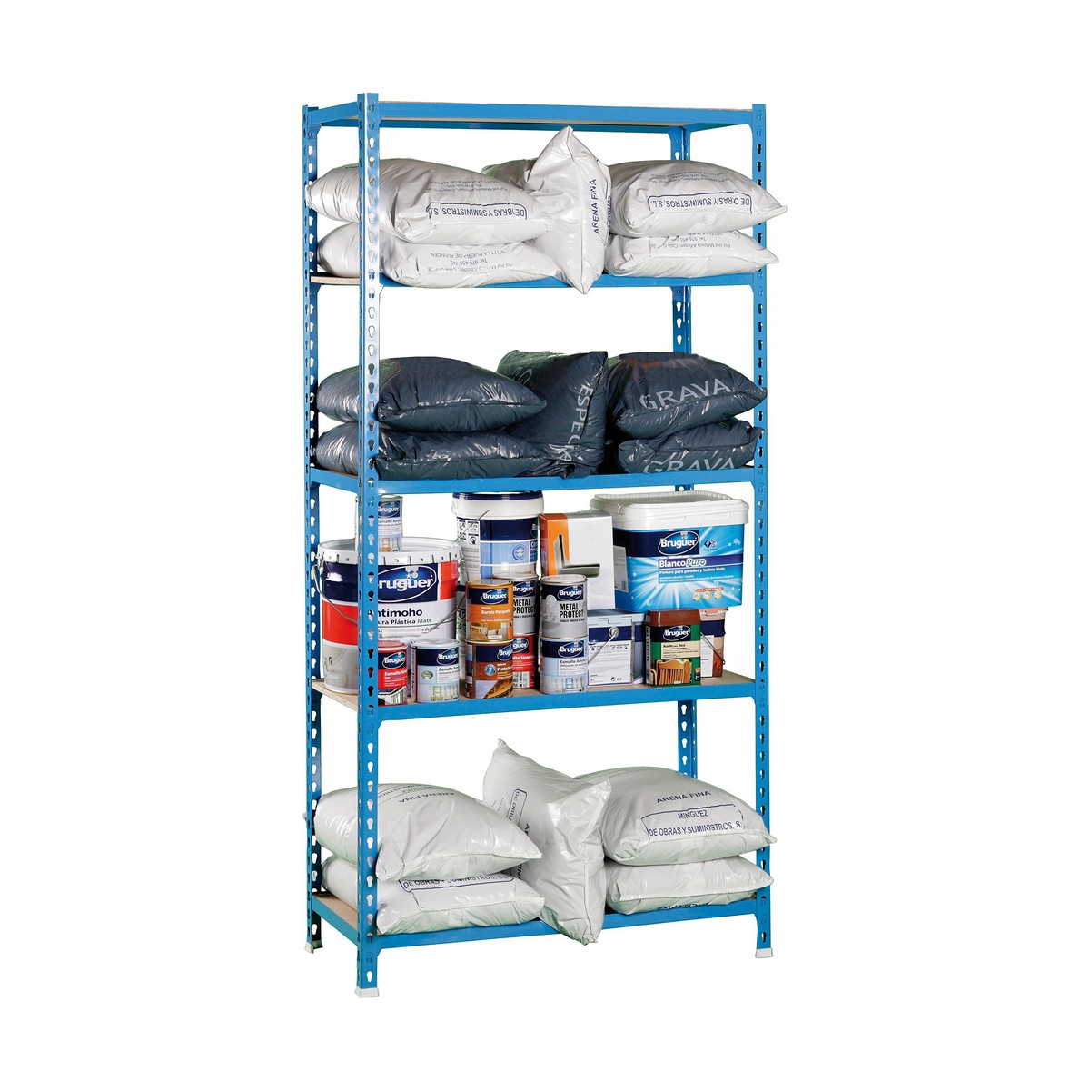 Bokhylla Simon Rack Maderclick Plus 5/500 750 kg Metall 5 Hyllor spånskiva (200 x 100 x 50 cm) - 6