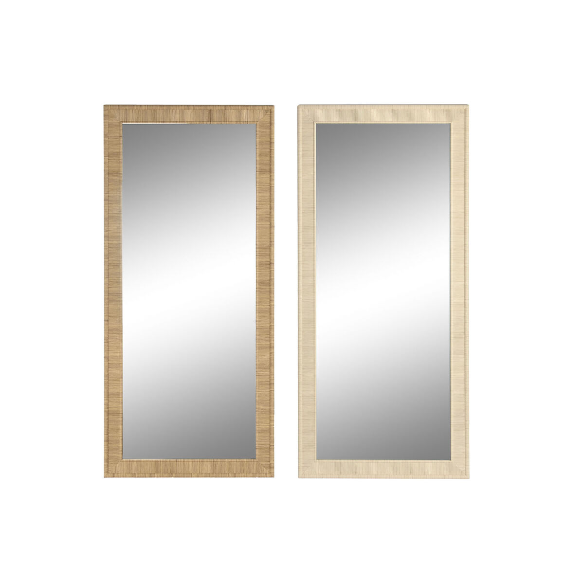 Väggspegel Home ESPRIT Beige Naturell 74 X 2 X 162 cm (2 antal)