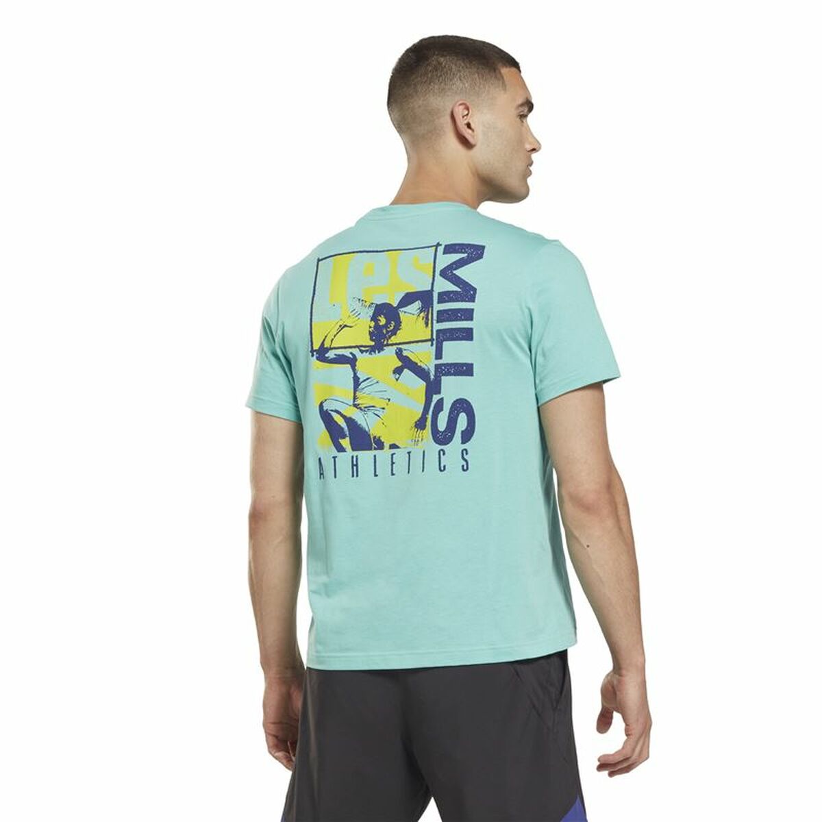 T-shirt med kortärm Herr Reebok Graphic Les Mills® Aquamarine - 5