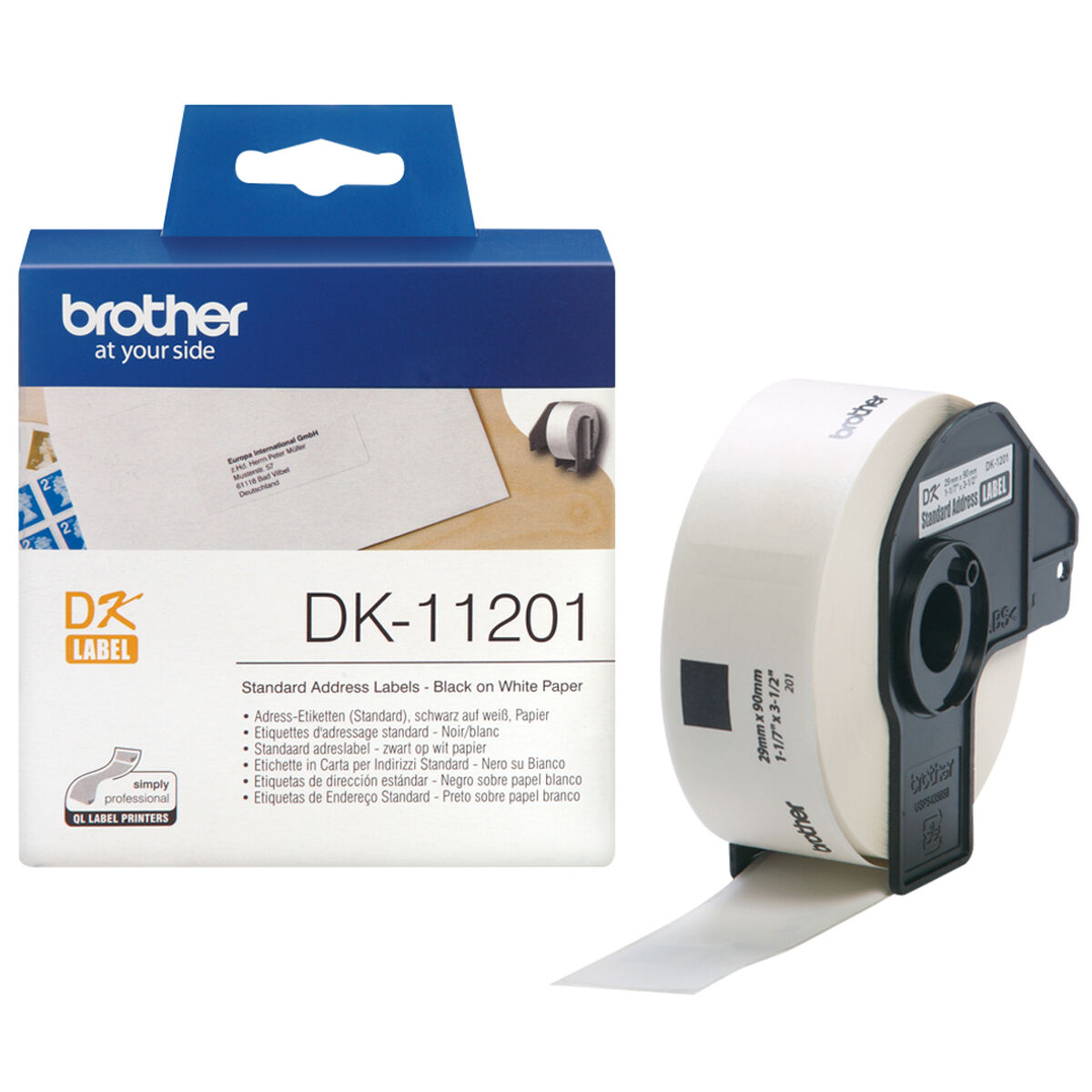 Etiketter till Skrivare Brother DK11201 29 x 90 mm Svart Vit - 2