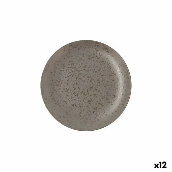 Platt skål Ariane Oxide Grå Keramik Ø 21 cm (12 antal)