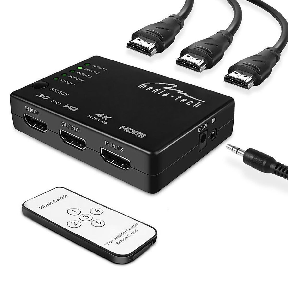 HDMI-Brytare Media Tech MT5207 Svart - 2