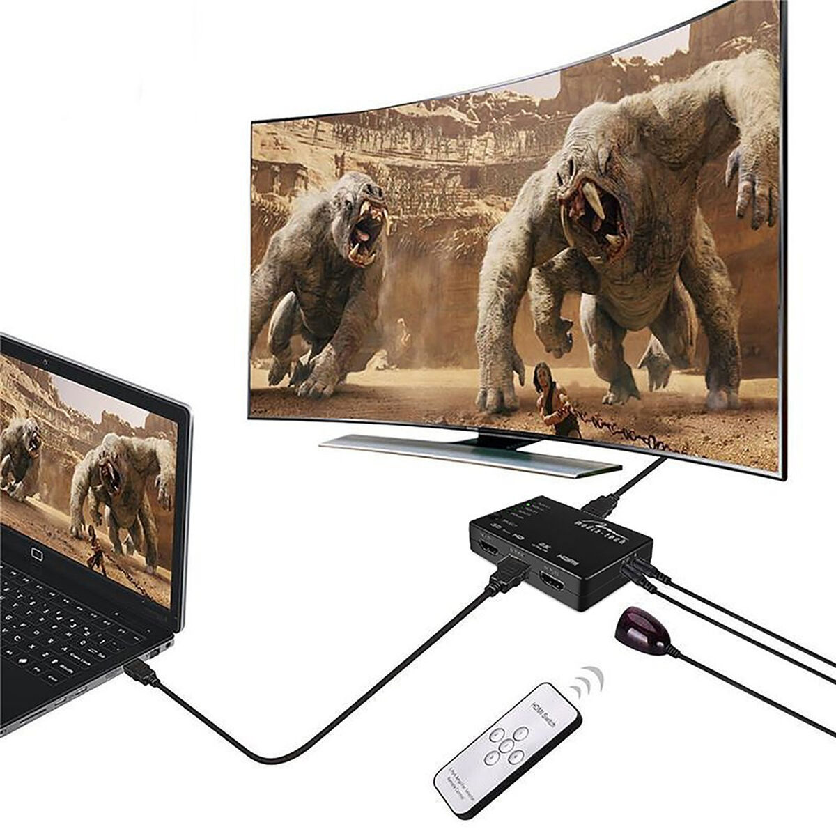 HDMI-Brytare Media Tech MT5207 Svart - 4