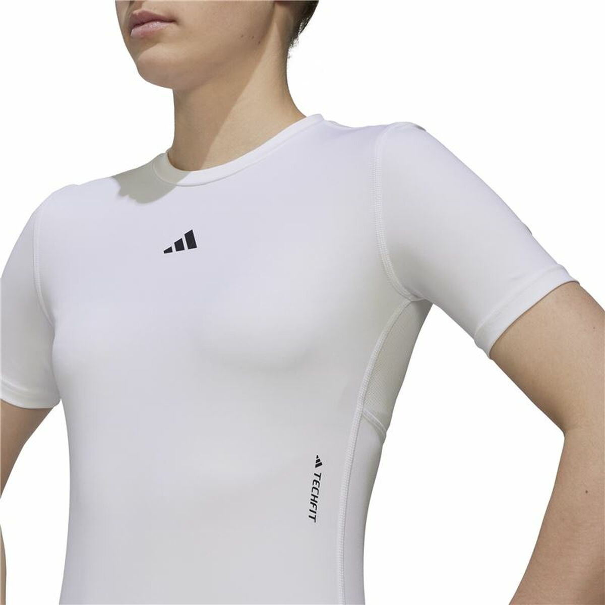 T-shirt med kortärm Dam Adidas Techfit Training Vit - 3