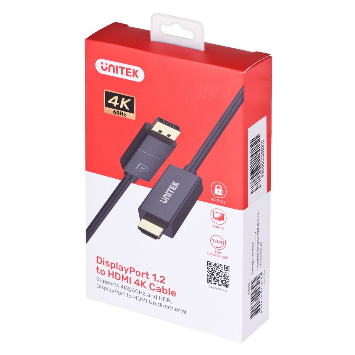 Kabel DisplayPort till HDMI Unitek V1608A Svart 1,8 m - 3