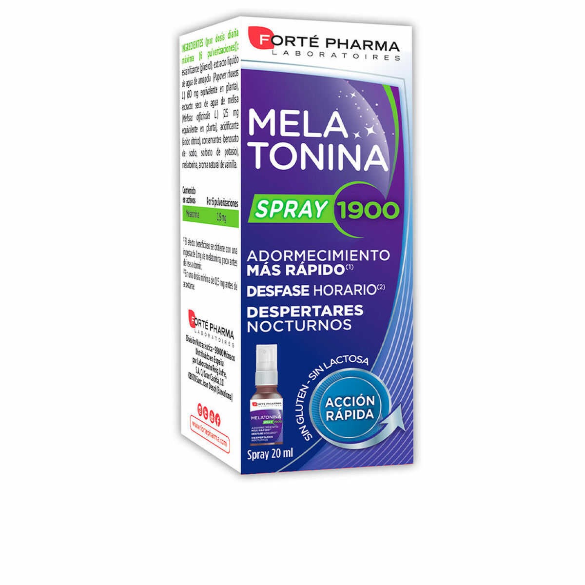 Kosttillskott för sömnproblem Forté Pharma Melatonina Melatonin 20 ml