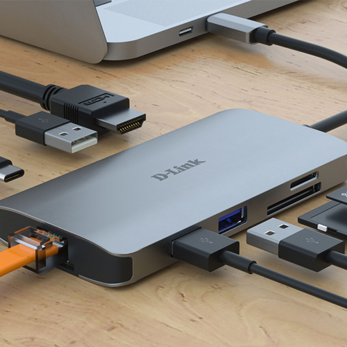 USB-HUB C D-Link DUB-M810 Silvrig - 4