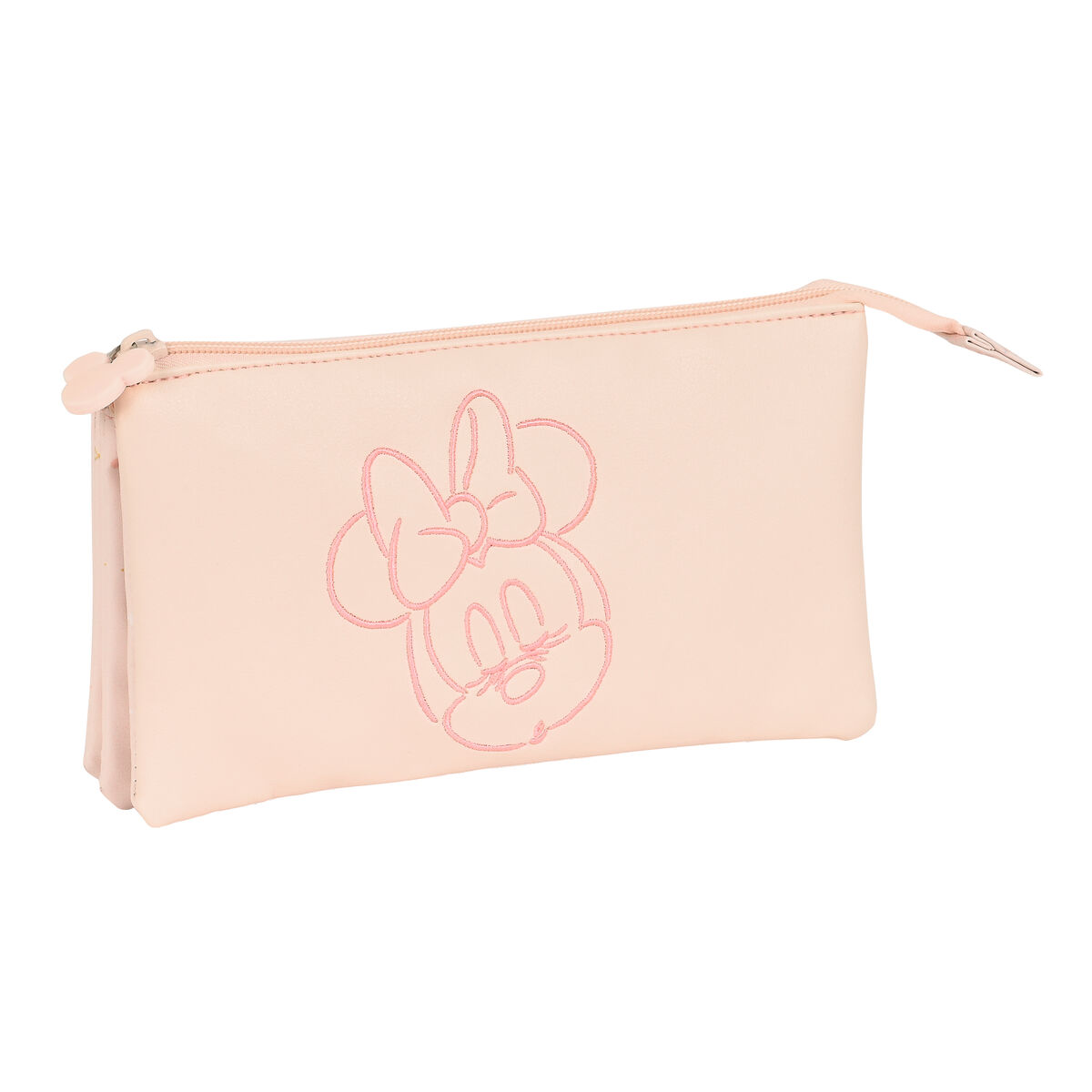 Tredubbel Carry-all Minnie Mouse Ljusrosa 22 x 12 x 3 cm