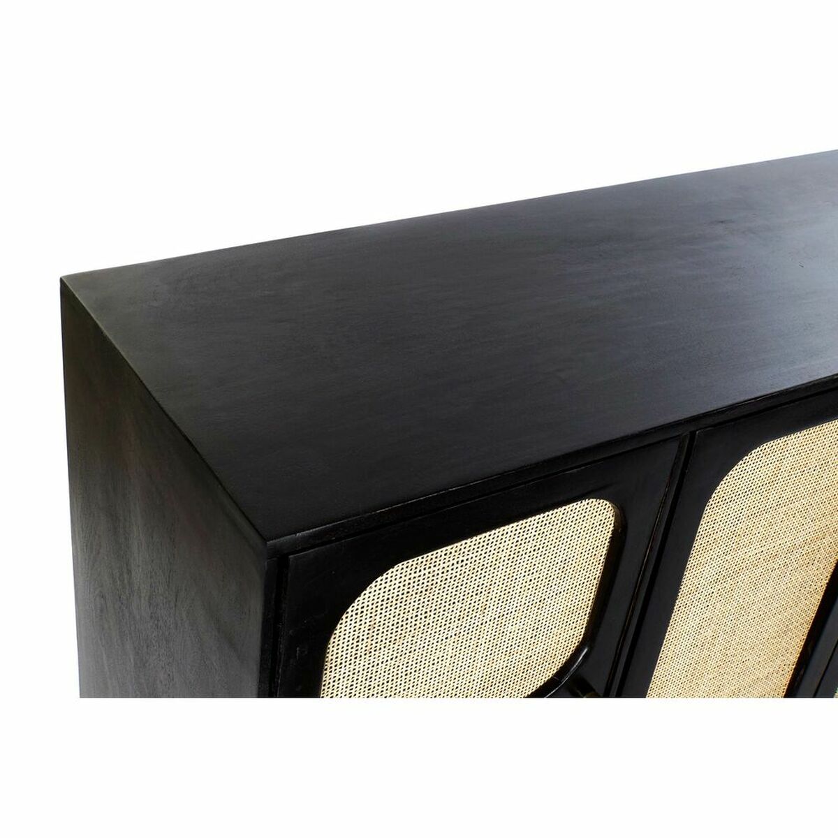 Skänk DKD Home Decor Svart Gyllene Naturell Rattan Mangoträ 150 x 40 x 78 cm - 24