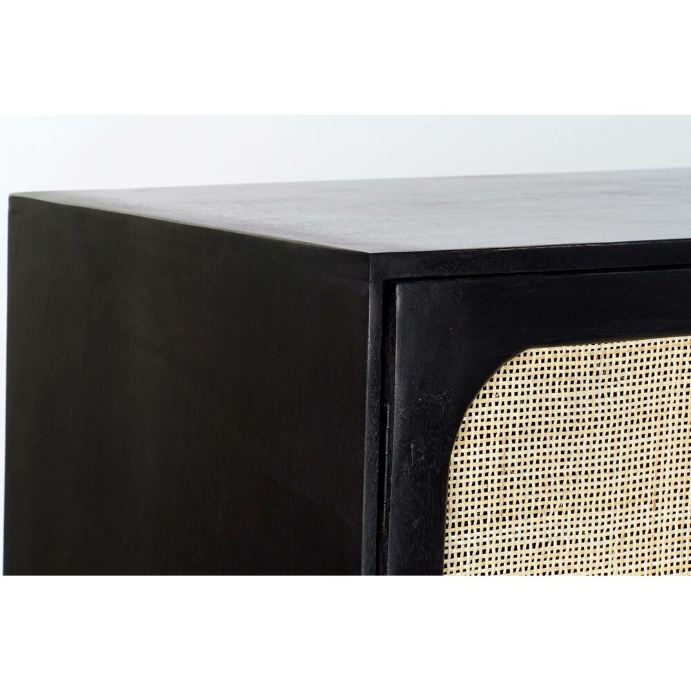 Skänk DKD Home Decor Svart Gyllene Naturell Rattan Mangoträ 150 x 40 x 78 cm - 8