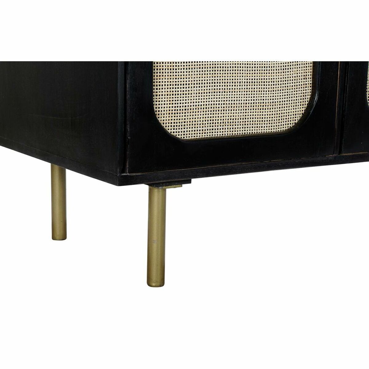 Skänk DKD Home Decor Svart Gyllene Naturell Rattan Mangoträ 150 x 40 x 78 cm - 19