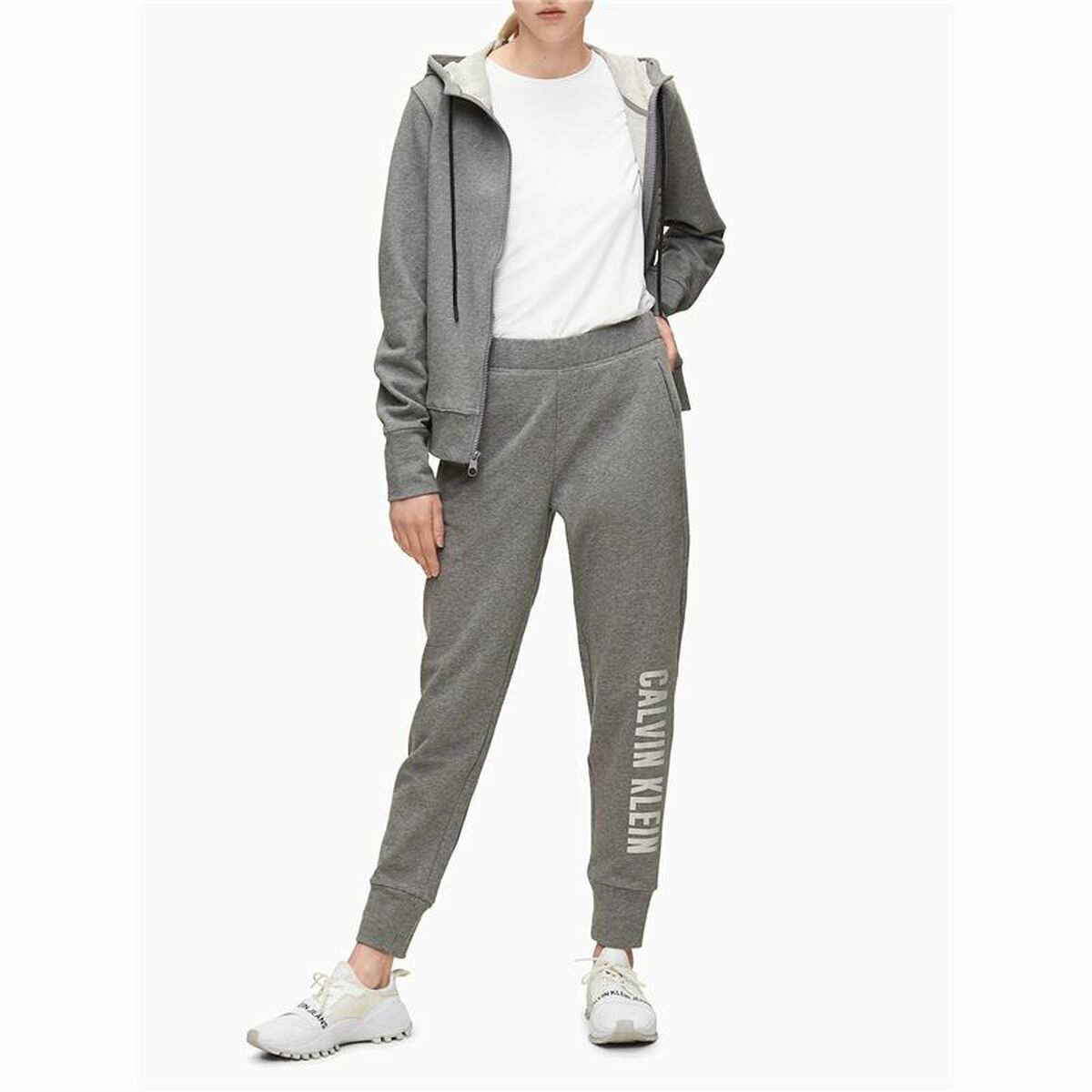 Sportjacka, Dam Calvin Klein Full Zip Mörkgrå - 3
