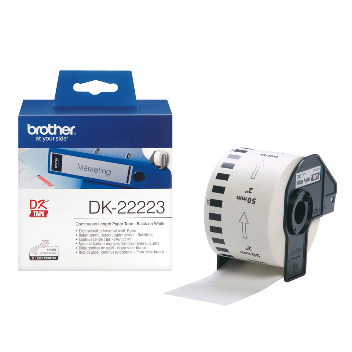 Etiketter till Skrivare Brother DK-22223 Vit
